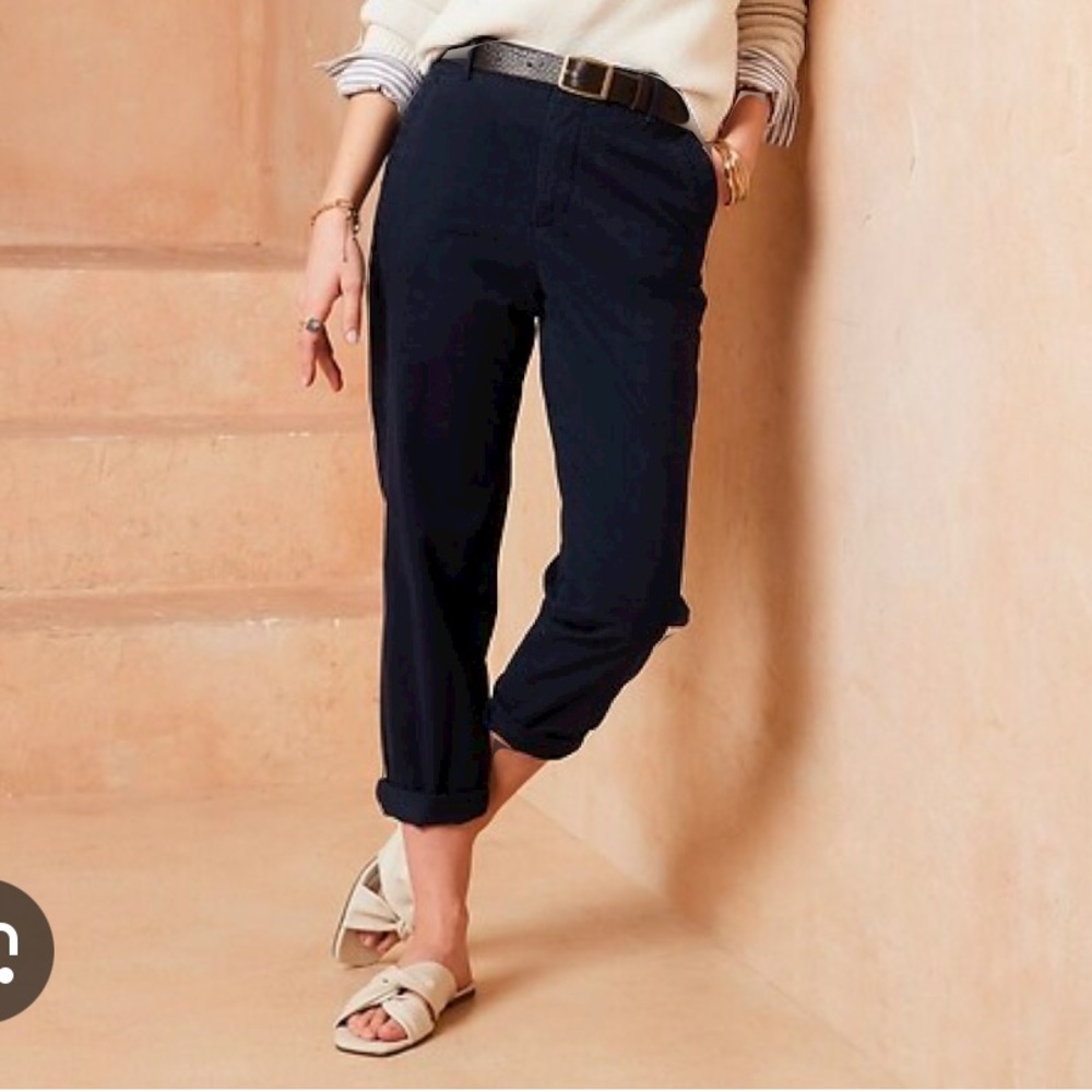 Banana Republic Slim-fit Flat Front Authentic Chino in Navy 00P Petite GUC